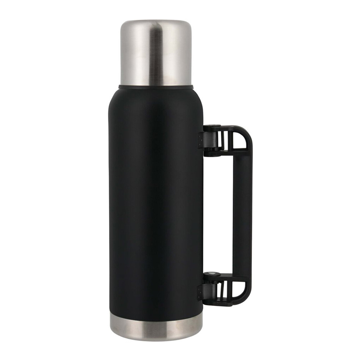 Termo Triton 1Lt Acero Inoxidable Doble Pared + Tapón Extra - Negro 