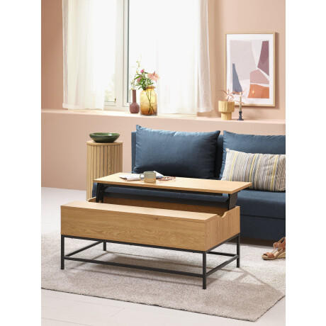 Mesa de centro AABENRAA L110 elevable roble Roble/negro