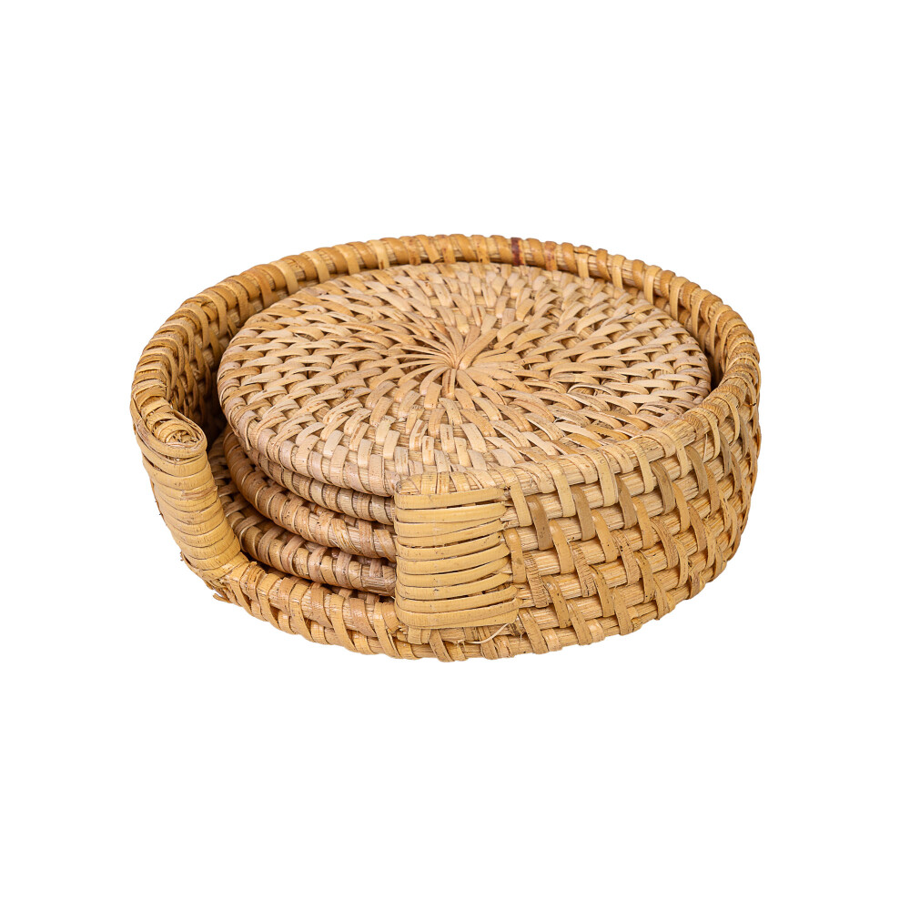 SET 4 POSAVASOS RATTAN NATURAL-BEIGE CRRT 1405