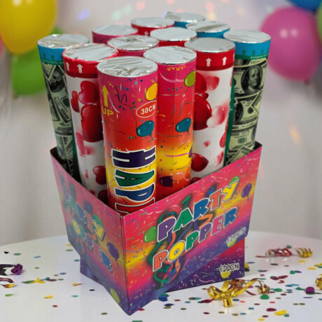Set N53 Cañon Lanza Papelitos Confeti X12 Fiesta Cot002045