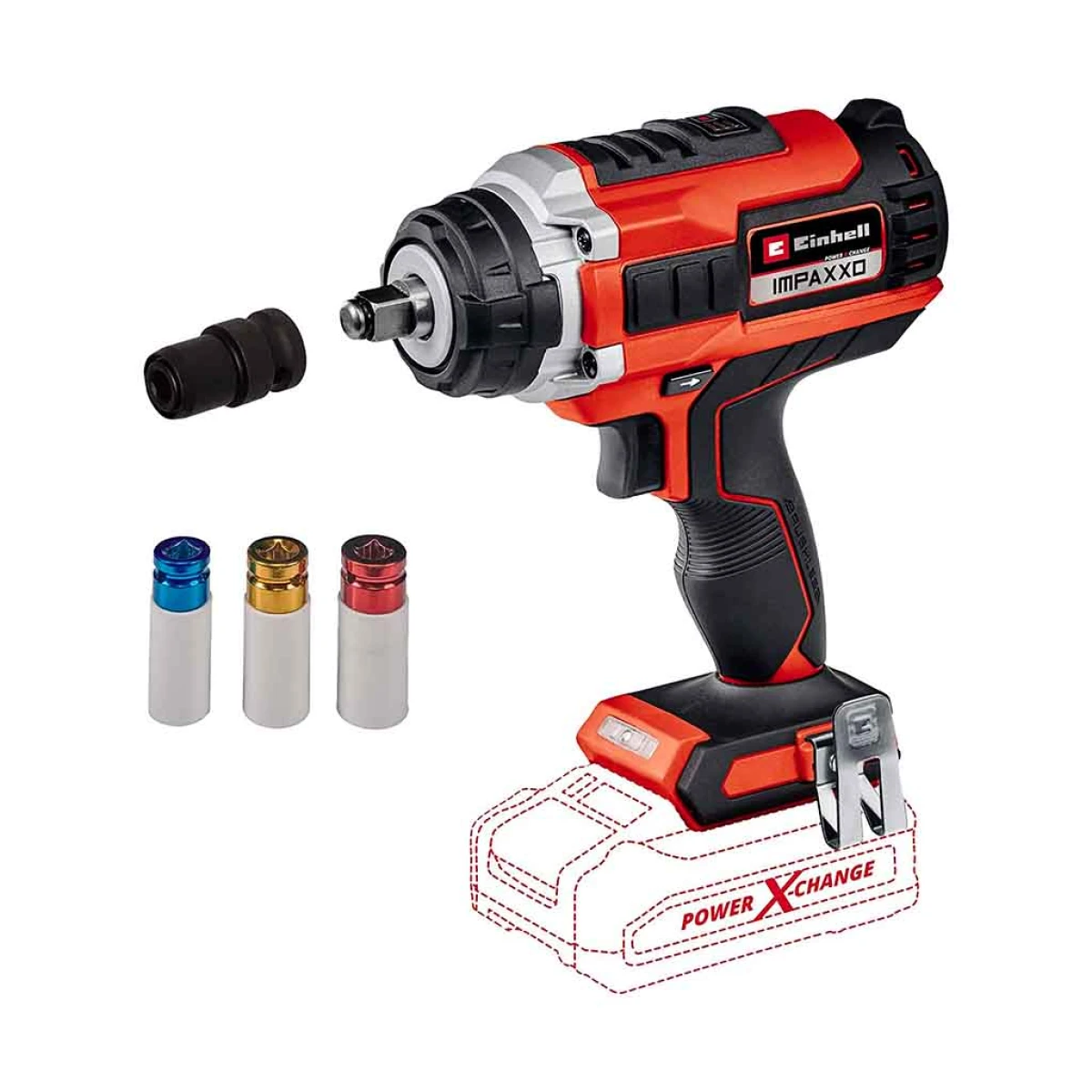 Llave De Impacto 1/2'' 18V Impaxxo 18/400 Brushless (Sin Bat - ROJO-NEGRO 