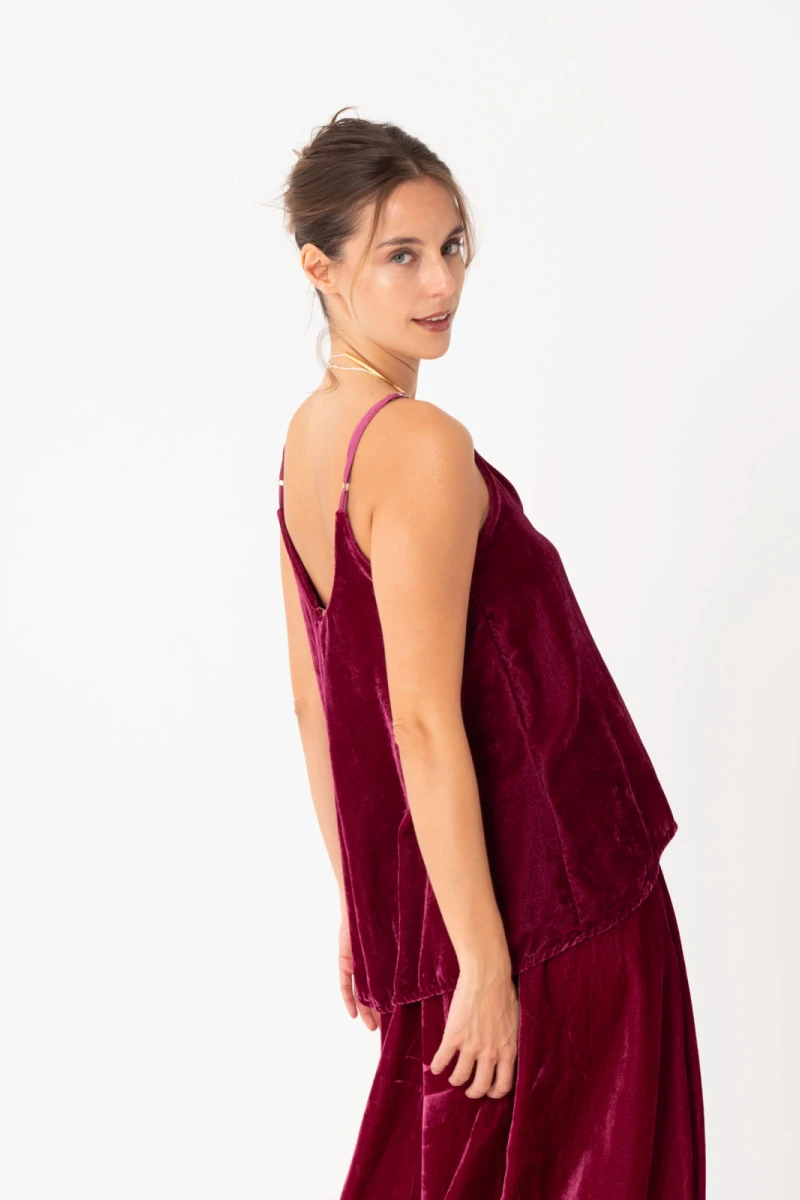 TOP BRETEL FINO EN VELVET Rosa