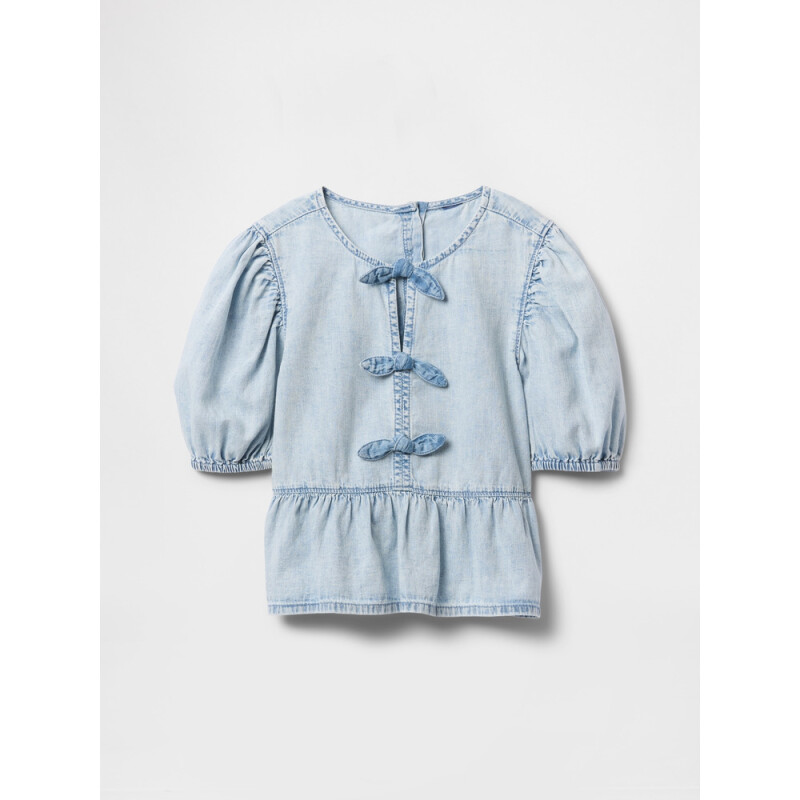 TOP - LT BOW DNM LIGHT WASH