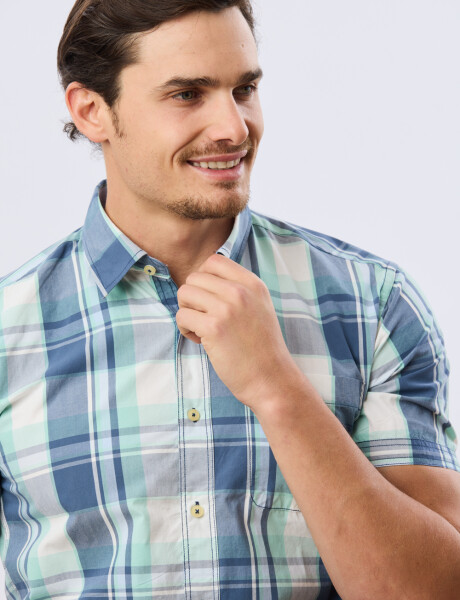 CAMISA MANGA CORTA CUADROS Verde