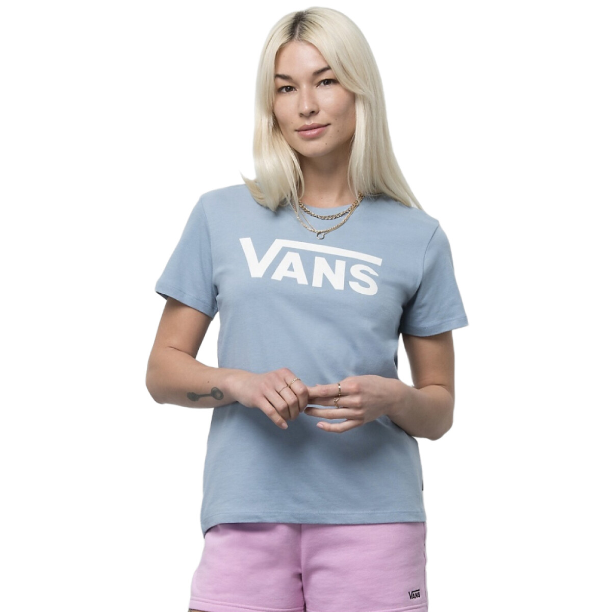 Remera Vans Flying V Crew - Celeste 