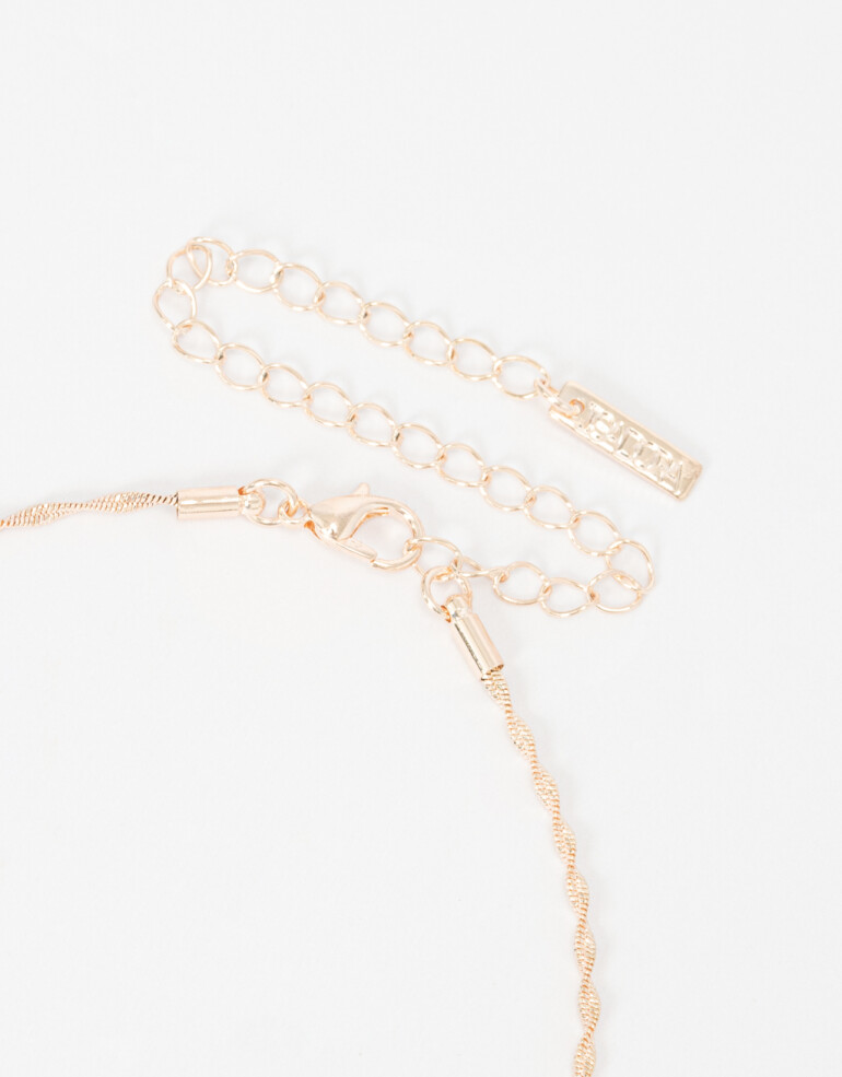Collares Cortos Metal Collar Corto Delicado Orgánico - Dorado Oro Rosa