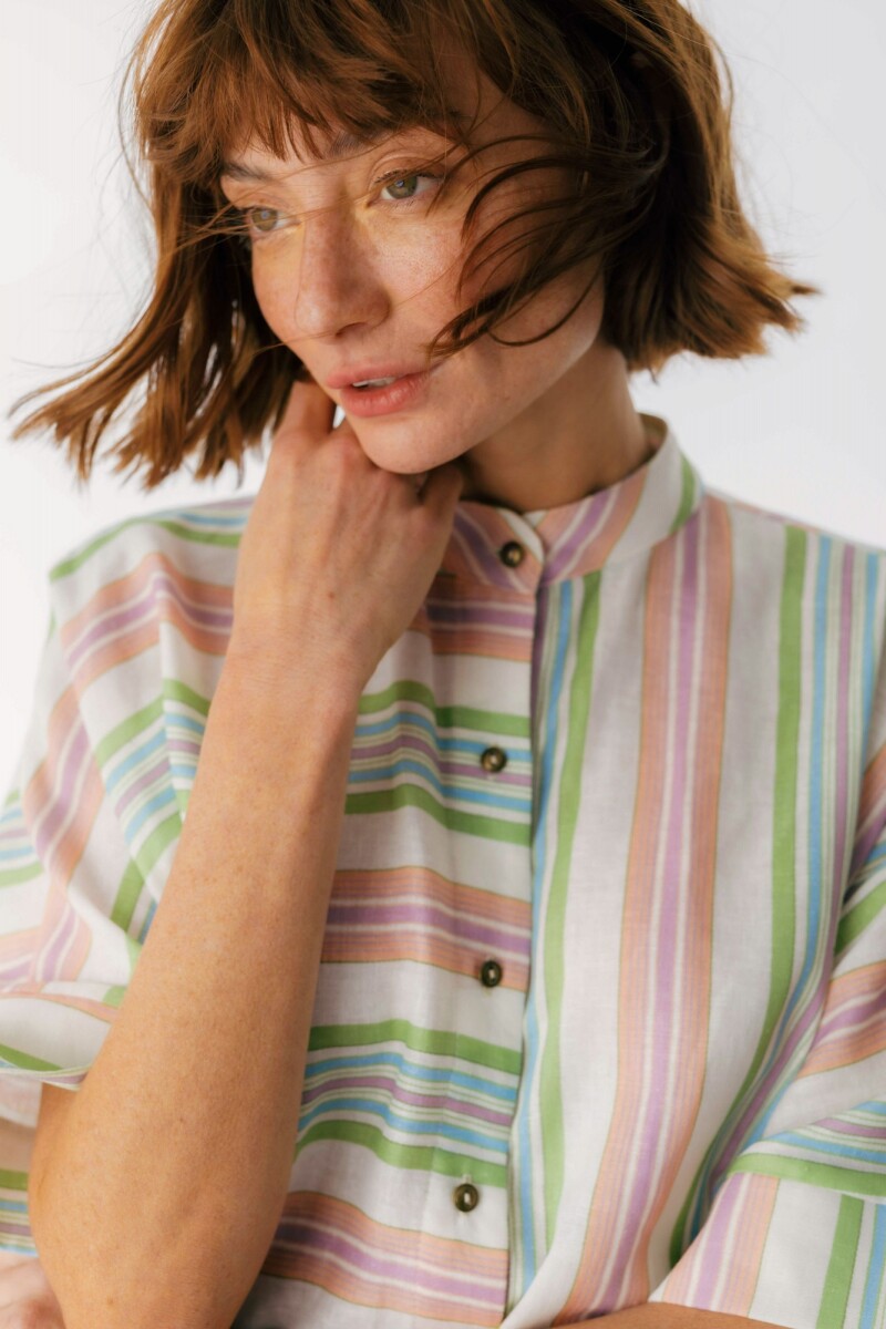 Camisa Azorella Rosa/Verde