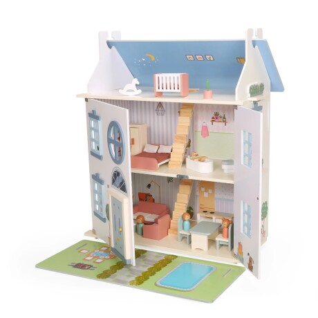 Casa de Muñecas en Madera 8015 3 Pisos con Accesorios 001