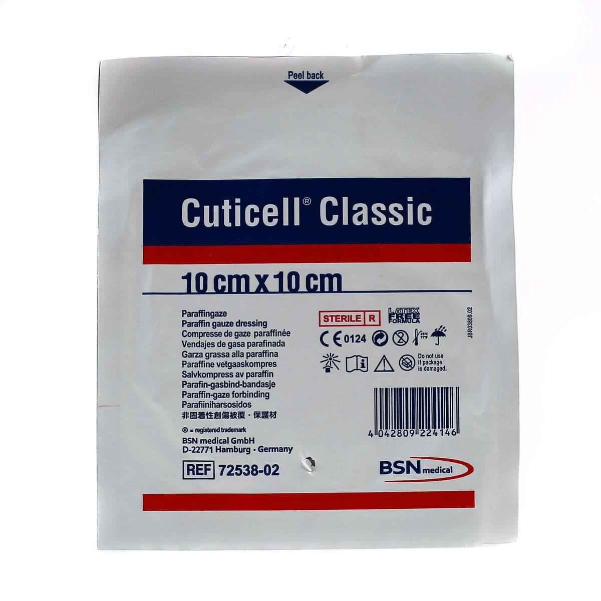 CUTICELL CLASSIC GASA PARAFINADA 10X10CM 