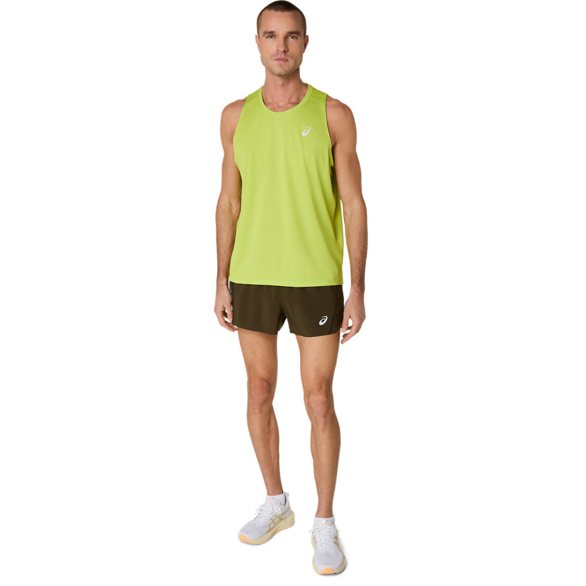 Bividi Running Silver Singlet Hombre - Neon Lime 