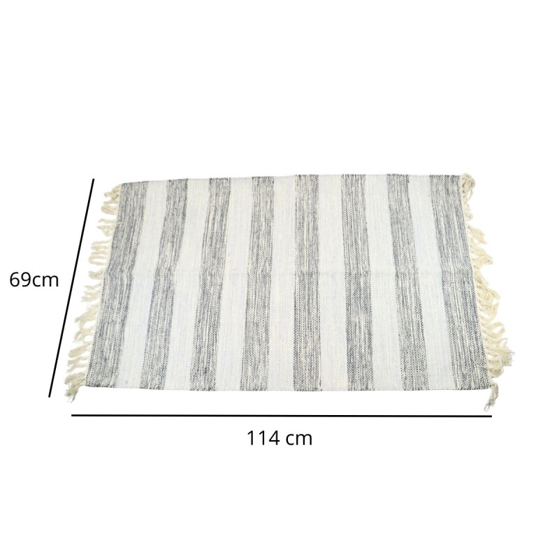 Alfombra con flecos 69x114cm AZUL Y GRIS