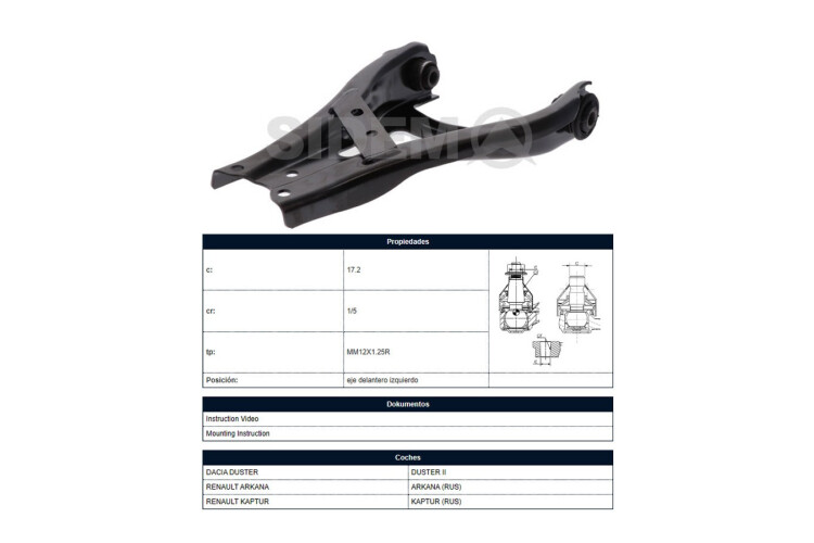 Parilla De Suspension Delantera Renault Oroch/Duster 21-25 Izq Parilla De Suspension Delantera Renault Oroch/Duster 21-25 Izq