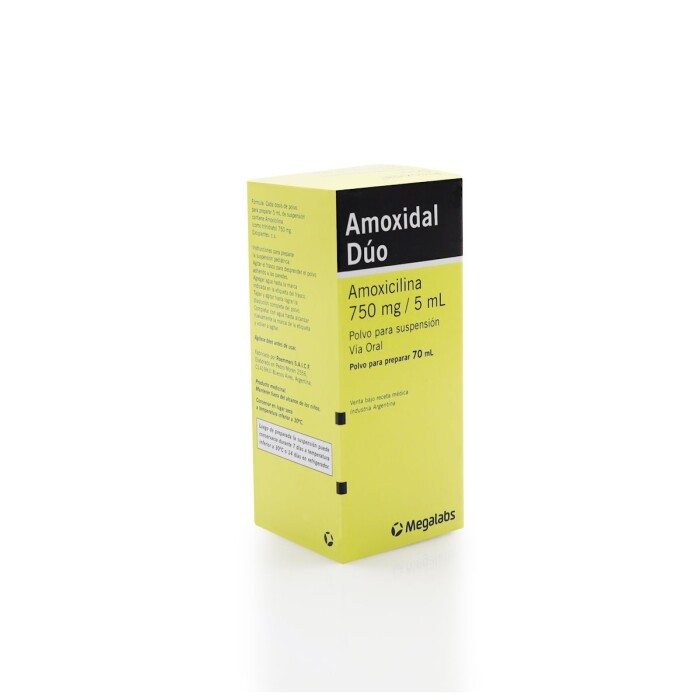 AMOXIDAL DUO 750 MG. SUSP. FRASCO X 70 M única