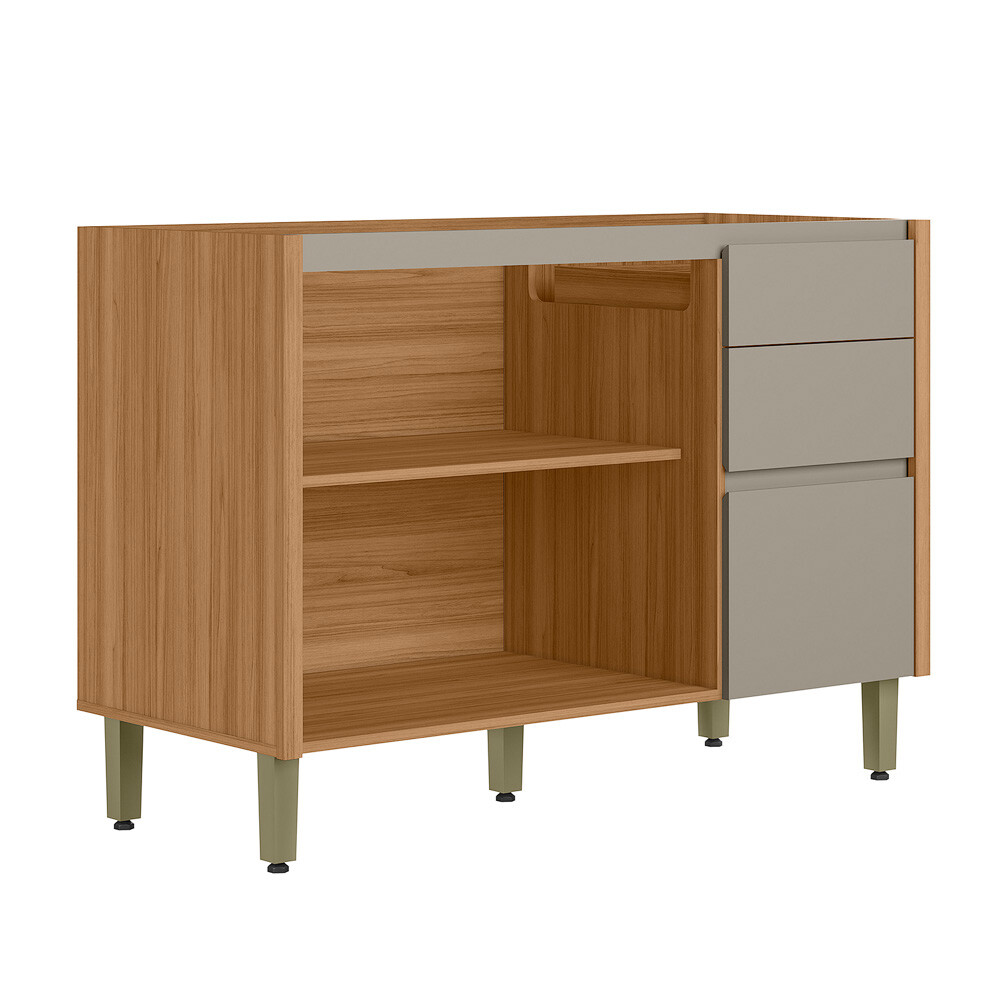 MODULO BAJO MESADA DOS PUERTAS TRES CAJONES SIN TAPA MODELO ALLURE Modulo Bajo Mesada Dos Puertas Tres Cajones Sin Tapa Modelo Allure