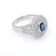 Anillo oro 18k blanco, brillantes y zafiro Anillo oro 18k blanco, brillantes y zafiro