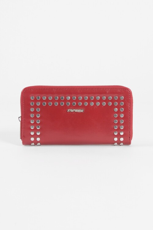 Billetera tachas rojo