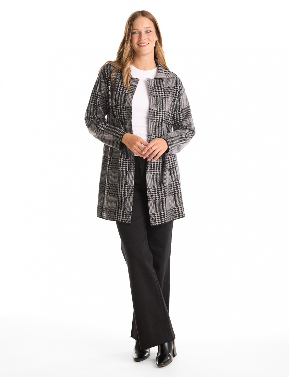 Cardigan Largo Gales - Negro/gris 