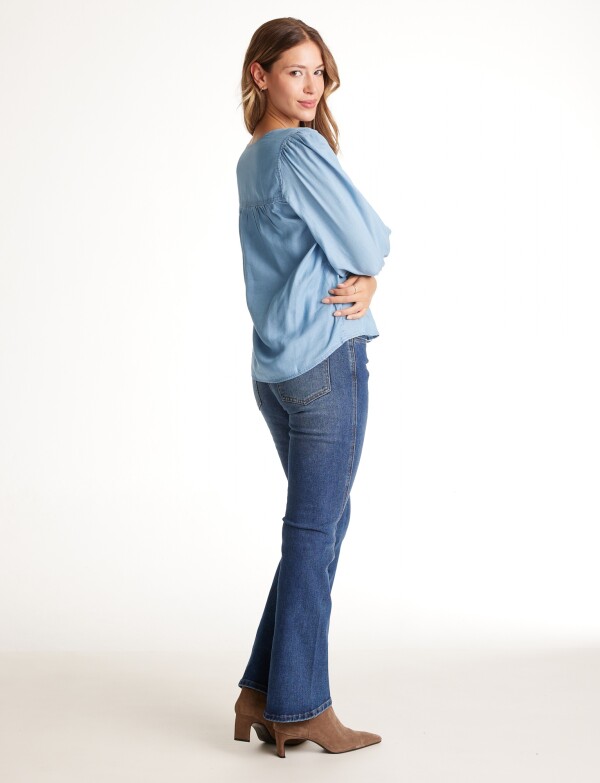 Blusa Lyocell Pespunte JEAN CLARO
