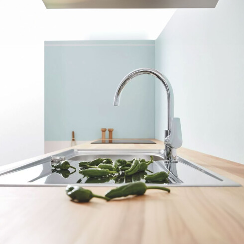 GRIFO COCINA MESADA MONOCOMANDO BRILLO ZOE CROMO