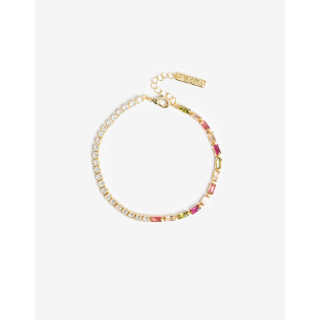 Pulsera Flexible Con Cubic Zirconia Dorado