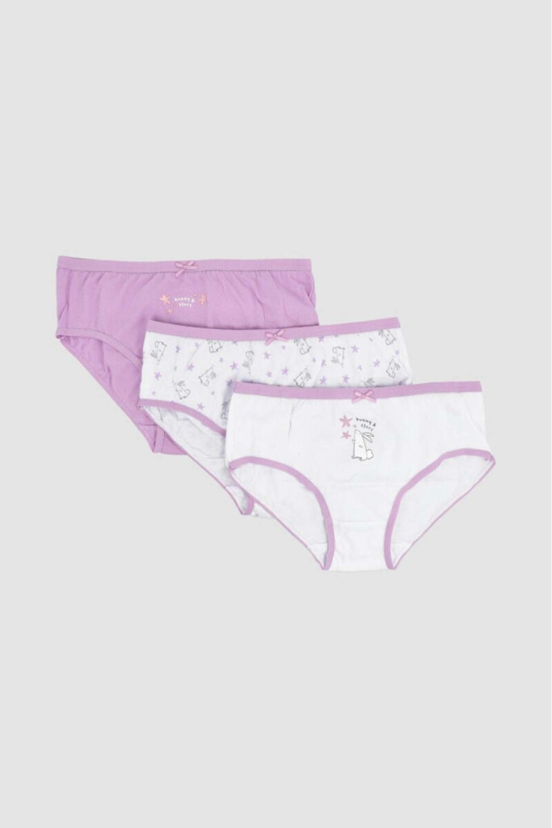 Pack x3 bombachas niña - Red purple 