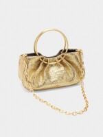 Bolso De Mano Con Aro Metálico dorado