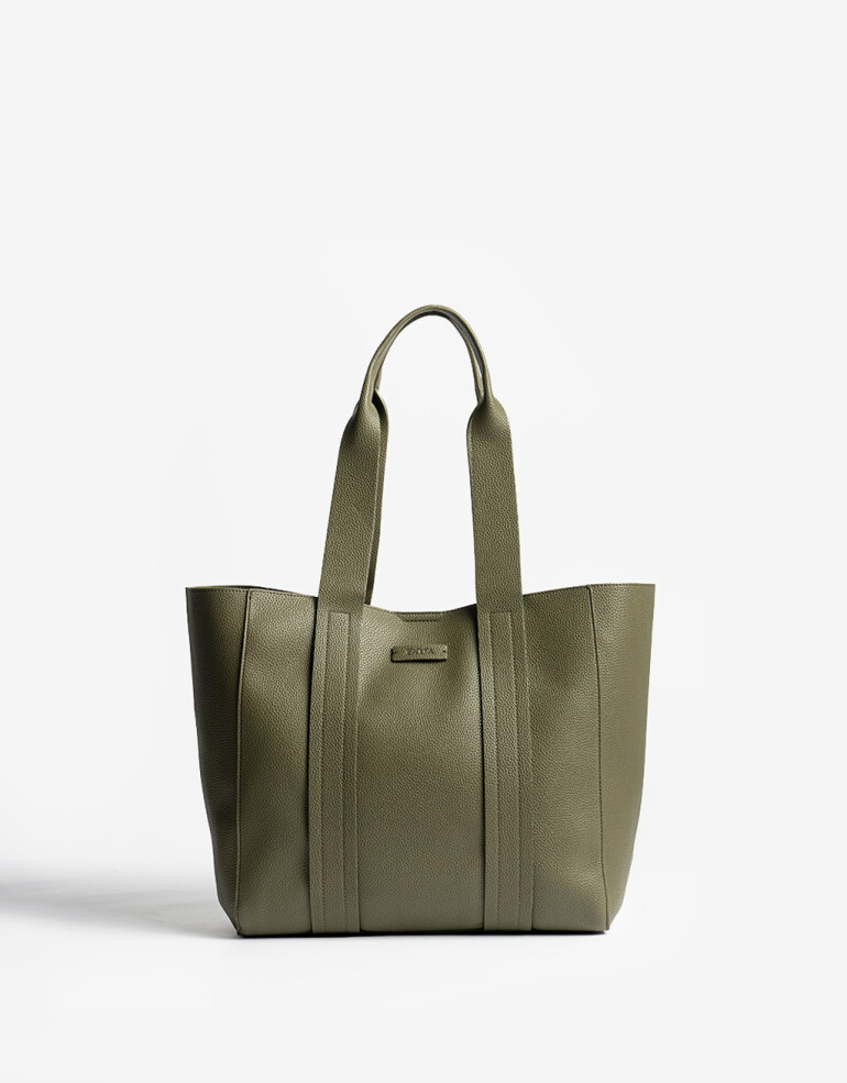Shopper Basicos Shopper Con Doble Asa - Verde Militar