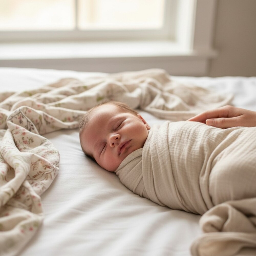 Set x3 muselinas 75x75 swaddle KIKKABOO secret garden beige