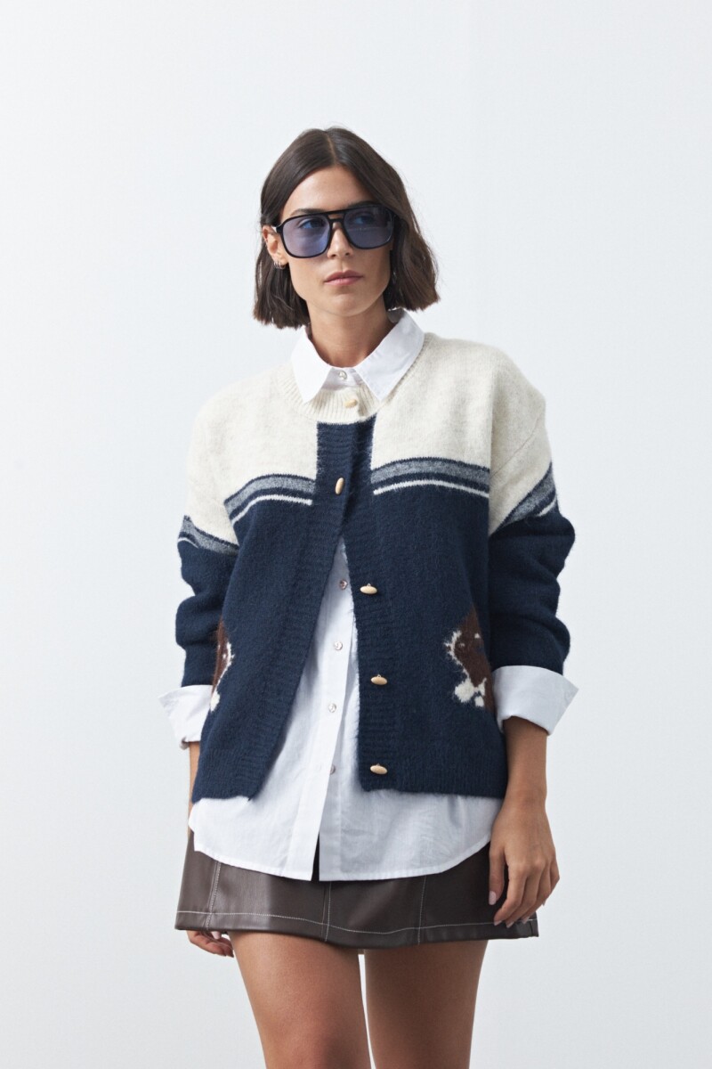 CARDIGAN RABBIT Azul Marino