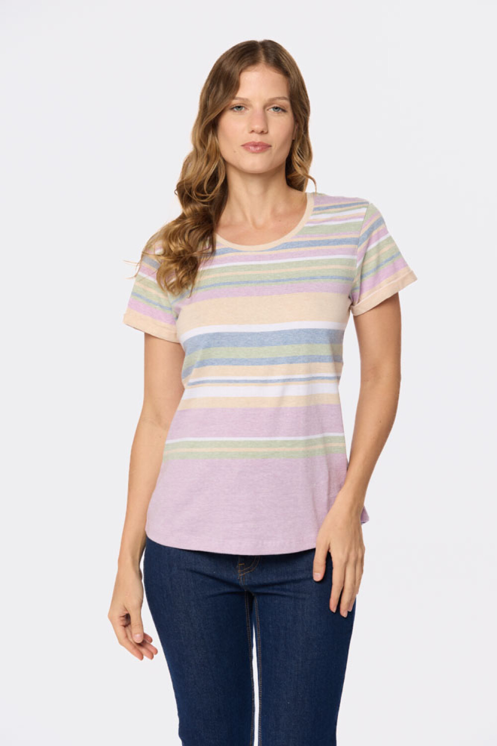 REMERA RAYADA Lila