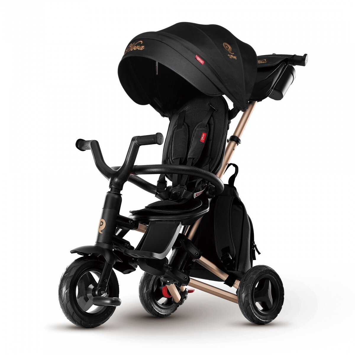 Triciclo Plegable NOVA RUBBER BLACK GOLD Qplay 