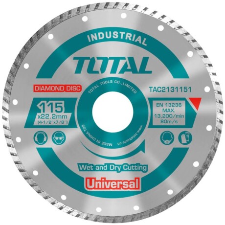 DISCO CORTE METAL ACERO 4 1/2'' X10U AMOLADORA TOTAL - TAC2211155 TOTAL  TOOLS