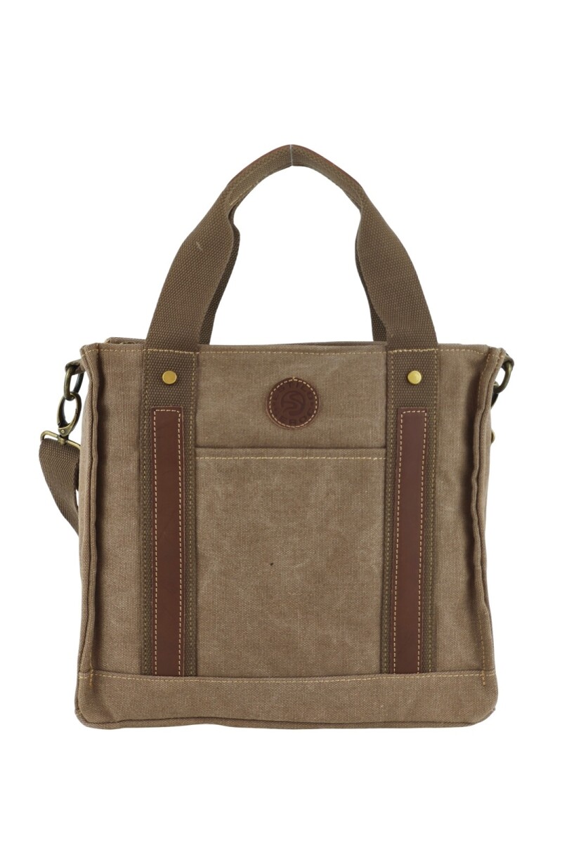 Cartera morral de lona Marrón