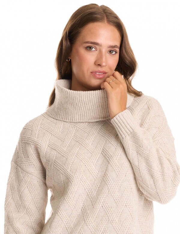 Buzo Cuello Volcado BEIGE CLARO