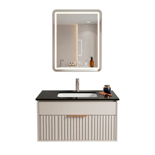 CONJUNTO DE BAÑO HABITARE MODELO SY2018-80 / MUEBLE + BACHA + ESPEJO C/ LUZ LED Conjunto De Baño Habitare Modelo Sy2018-80 / Mueble + Bacha + Espejo C/ Luz Led