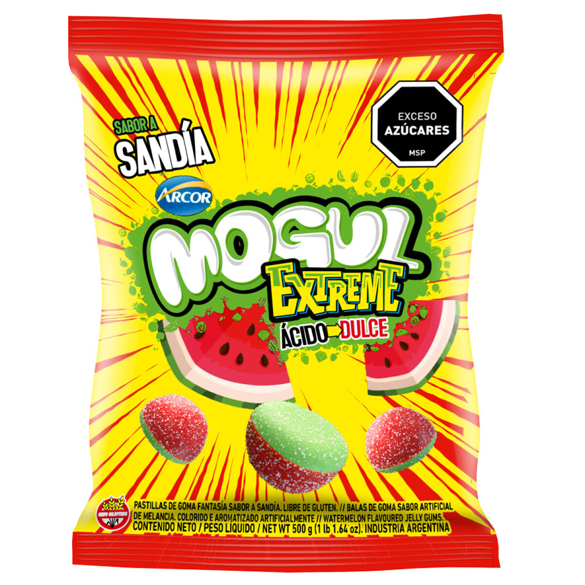 GELATINA MOGUL 500G SANDIA ACIDA 