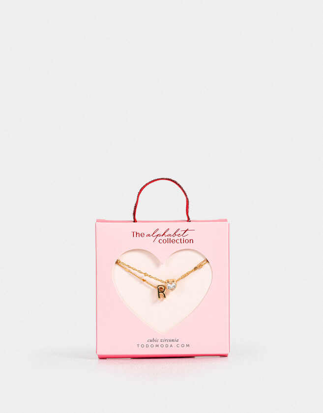 Collares Cortos Con cubic zirconia Collar Corto Cubic Inicial "r" - Dorado