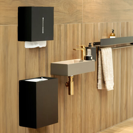 PAPELERA DE COLGAR METAL ACERO INOX NEGRO NEGRO
