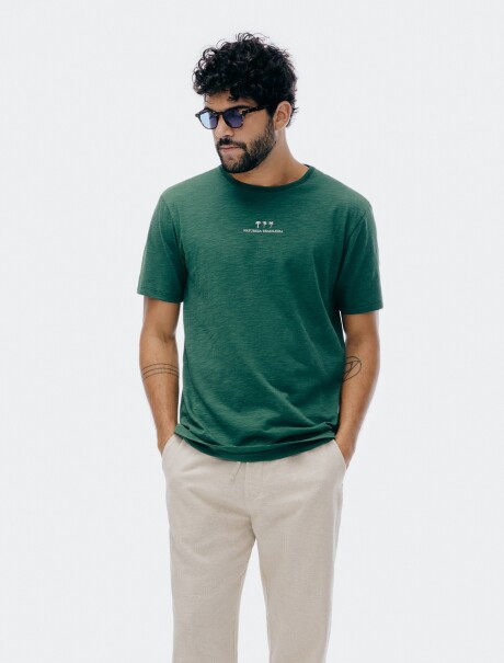 CAMISETA CON ESTAMPA EN TELA FLAMÉ VERDE