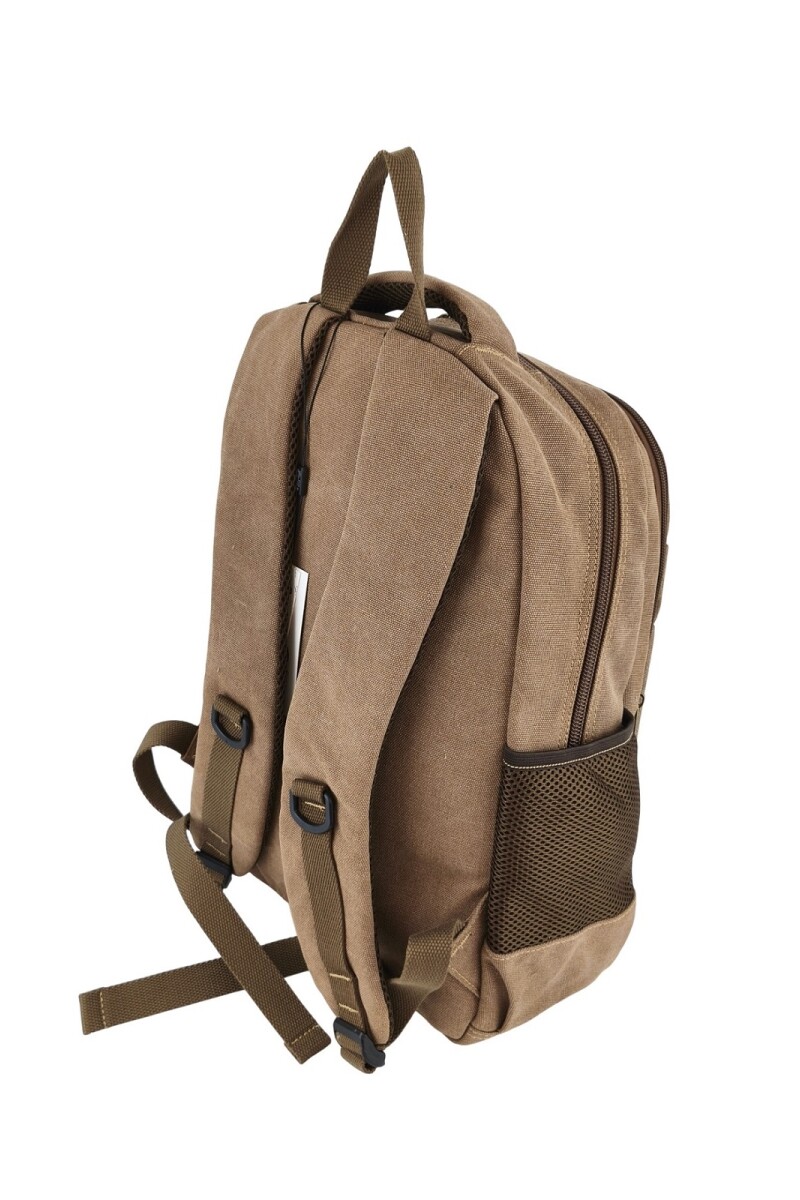 Mochila porta laptop de lona Marrón