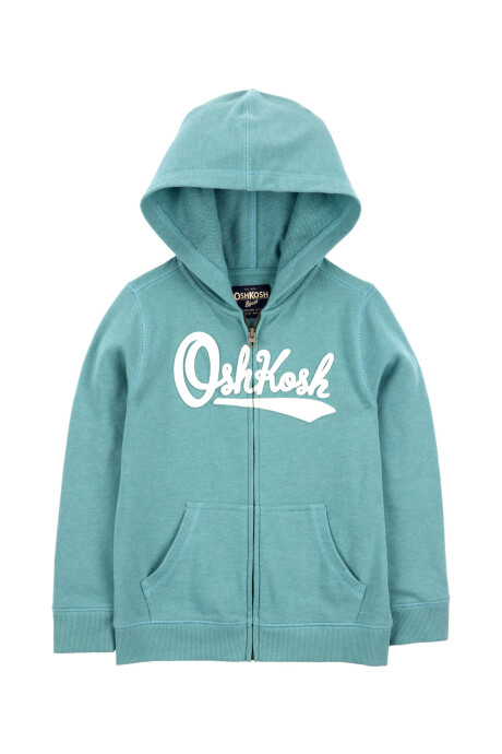 Campera de algodón, con capucha y logo Sin color
