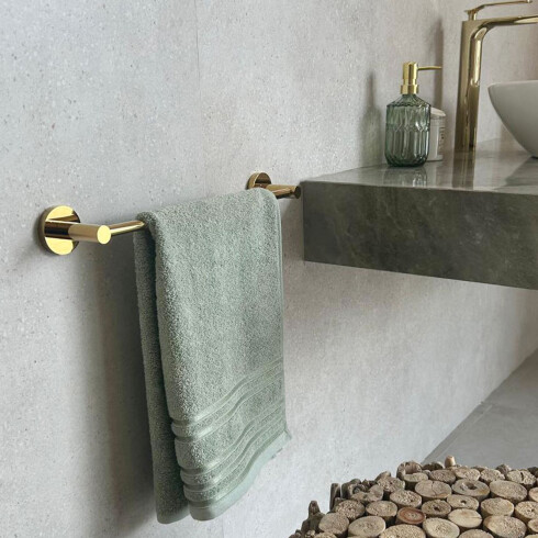 TOALLERO BARRAL METAL MODENA DORADO BRILLO 40 CM DE LARGO DORADO-BRUSHED GOLD