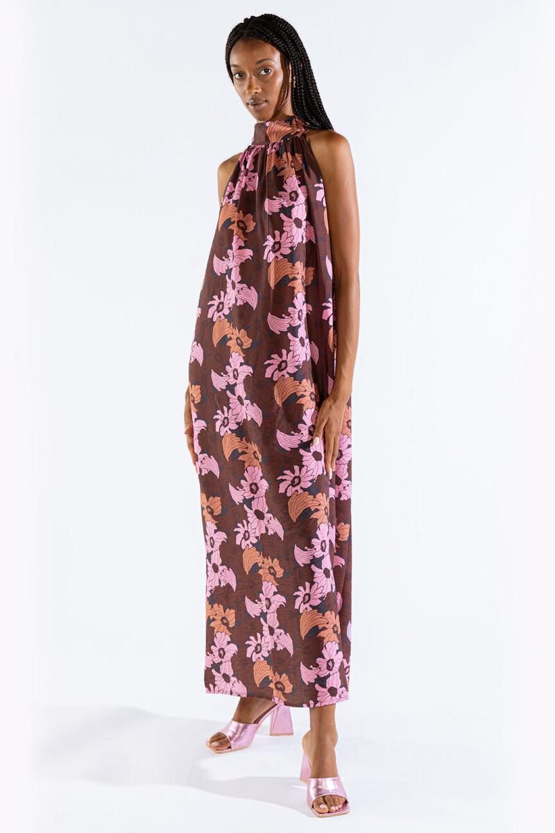MICHU HALTER DRESS Broken Flowers