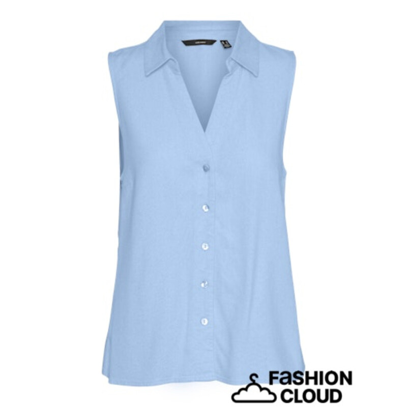 VMMYMILO SL V-NECK SHIRT WVN GA Airy Blue