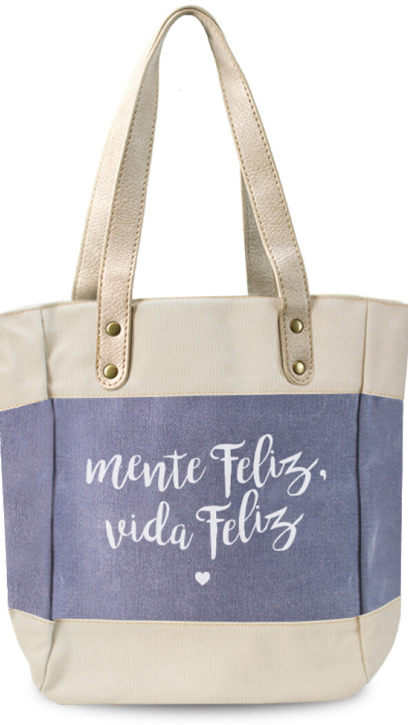 BOLSA MATERA ANDORRA AZUL MENTE FELIZ, VIDA FELIZ