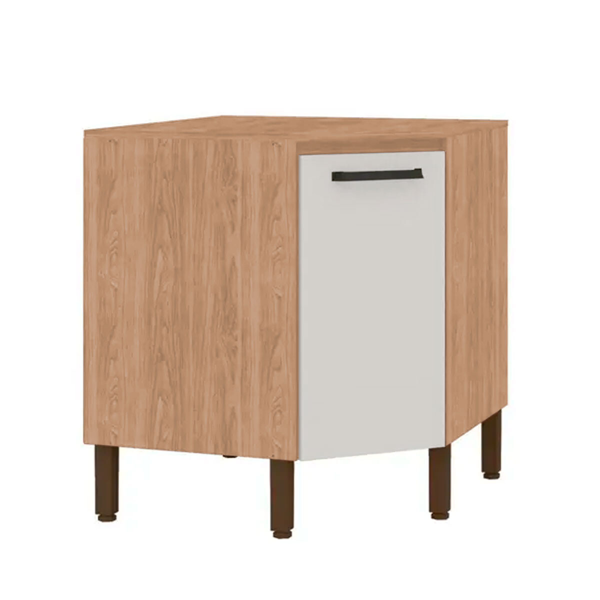Módulo Esquinero bajo mesada 1 puerta c/mesada MDP de 0,76 x 0,86 x 0,76 - NOGAL Y BLANCO 