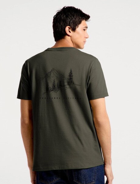 CAMISETA MANGA CORTA CON ESTAMPA VERDE