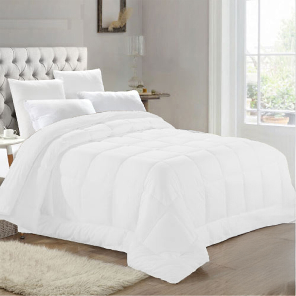 Acolchado 1 Plaza Plus Richmond House 150 x 220 cm - BLANCO 
