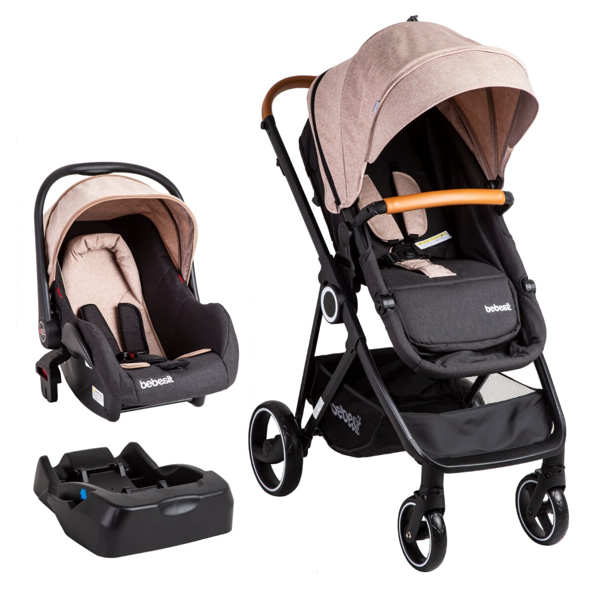 Coche Bebesit Cosmos Travel System Deluxe Moisés - BEIGE 