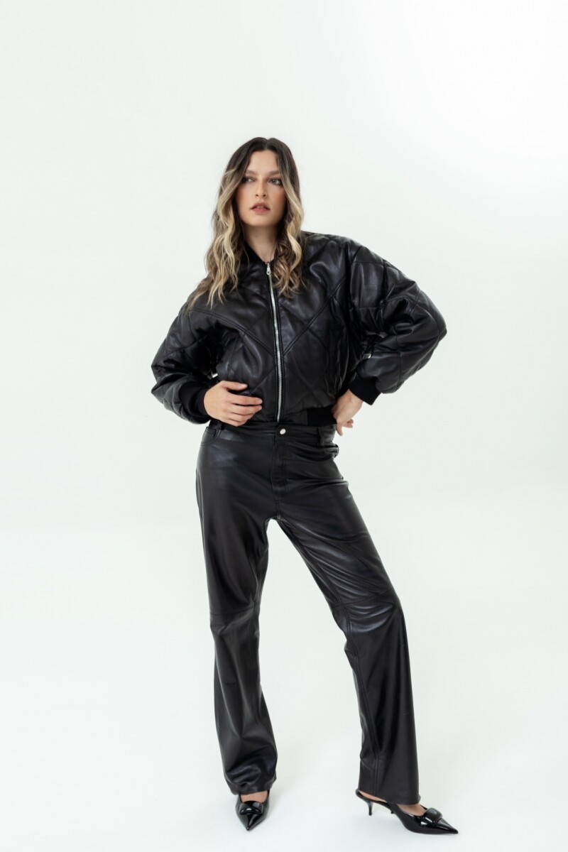 BOMBER CAPITONEADA JUSTINA - NEGRO 